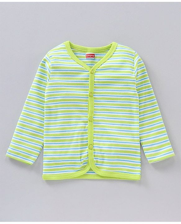 Babyhug Full Sleeves Cotton Vests Printed and Striped Pack of 5 - Multicolour