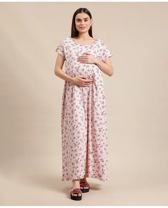 Motherhood Maternity Cotton Floral Nursing Nightgown