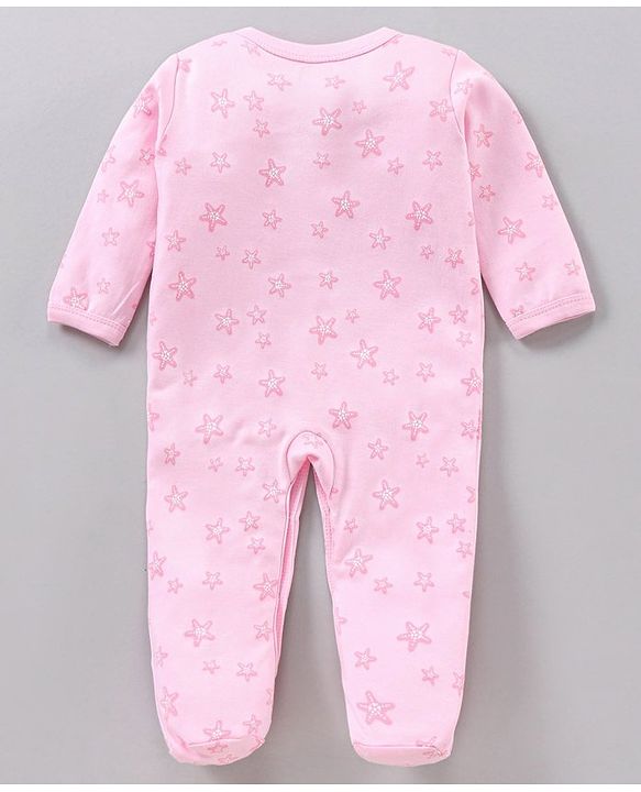 Babyhug Cotton Full Sleeves Sleepsuits Printed Pack of 3 - Pink Blue