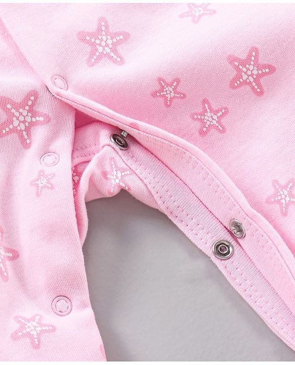 Babyhug Cotton Full Sleeves Sleepsuits Printed Pack of 3 - Pink Blue