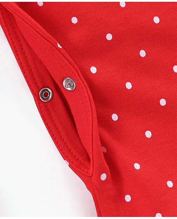 Babyhug Full Sleeves Footed Sleepsuits Strawberry Print Pack Of 3 - Red Pink