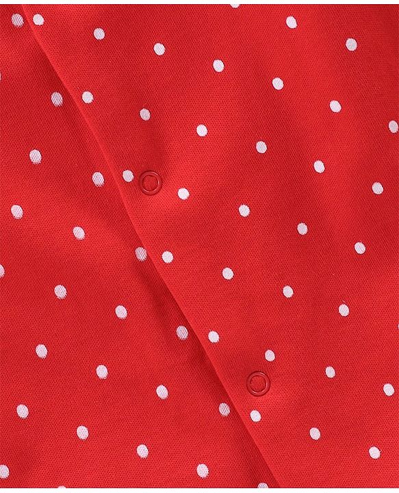 Babyhug Full Sleeves Footed Sleepsuits Strawberry Print Pack Of 3 - Red Pink