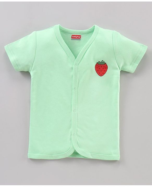 Babyhug Half Sleeves 100% Cotton Vests Dot And Strawberry Print Pack Of 3 - Red Pink Green