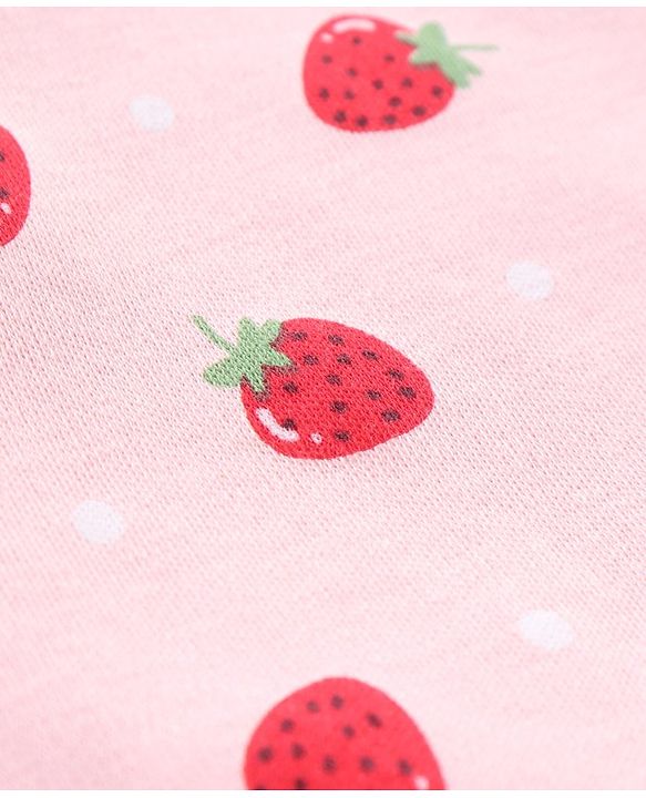 Babyhug Half Sleeves 100% Cotton Vests Dot And Strawberry Print Pack Of 3 - Red Pink Green