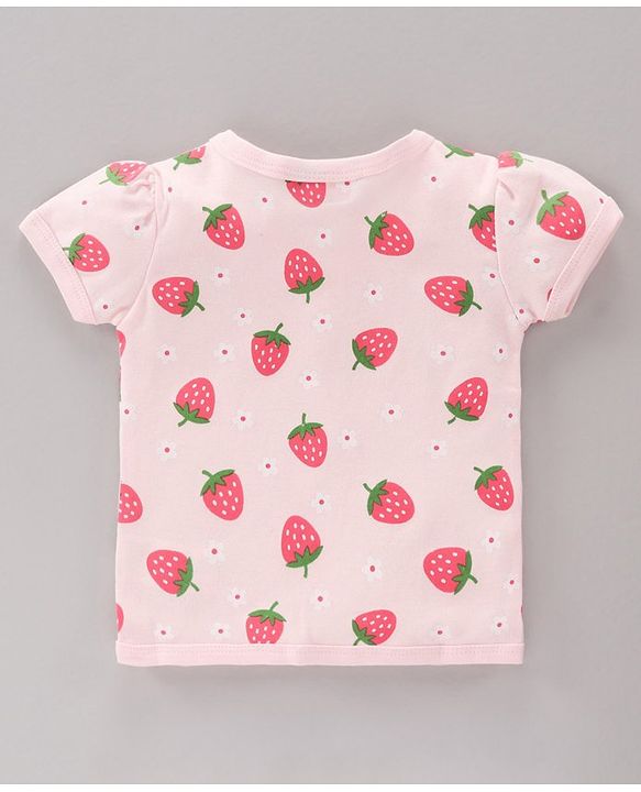 Babyhug 100%Cotton Half Sleeves Vests Pack of 3 - Pink