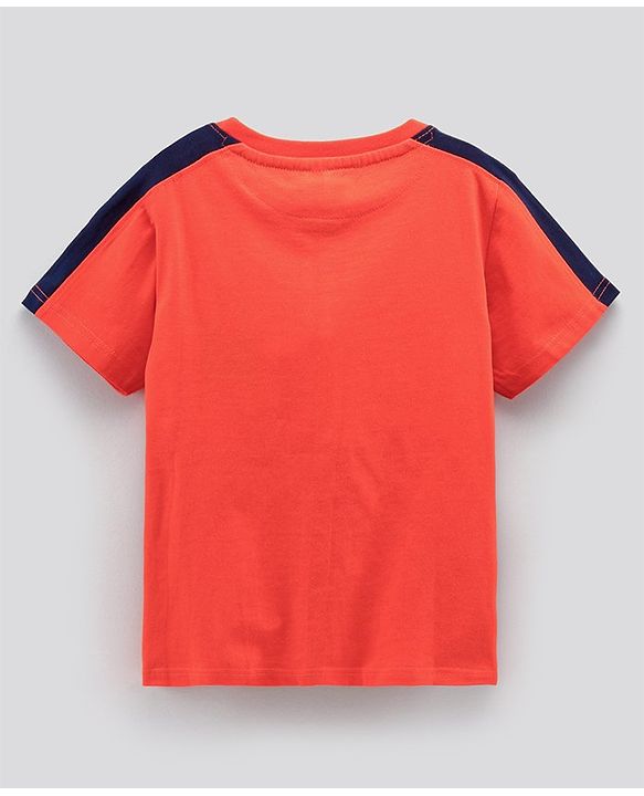 Pine Kids Half Sleeves Bio-Washed T-Shirt Text Print - Multicolour