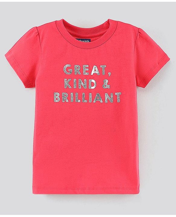 Pine Kids Half Sleeves Cotton Biowashed Top Floral Print - Yellow Red
