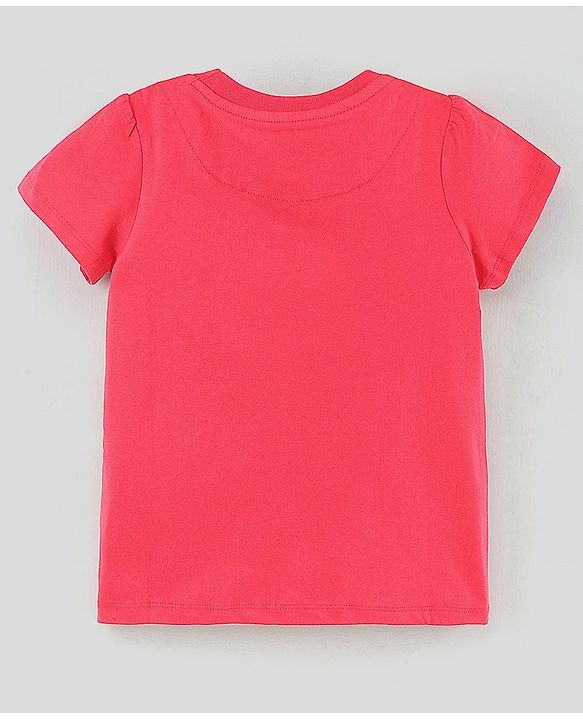 Pine Kids Half Sleeves Cotton Biowashed Top Floral Print - Yellow Red