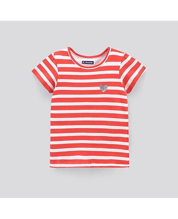 Pine Kids Half Sleeves Biowash Tops Pack of 2 - Navy Blue Red