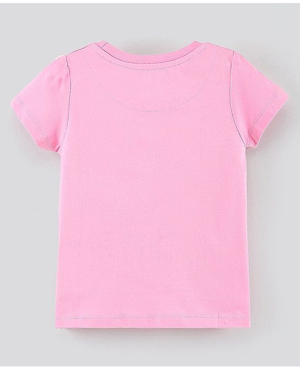 Pine Kids Half Sleeves Cotton Biowashed Foil Print Pack of 3 - Pink Yellow Red