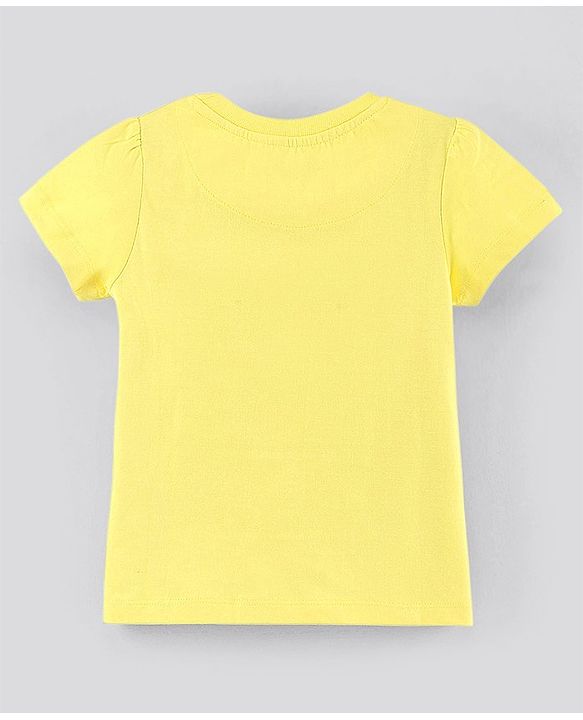 Pine Kids Half Sleeves Cotton Biowashed Foil Print Pack of 3 - Pink Yellow Red