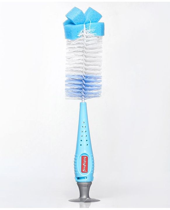 Babyhug 2 In 1 Bottle & Nipple Cleaning Brush - Blue