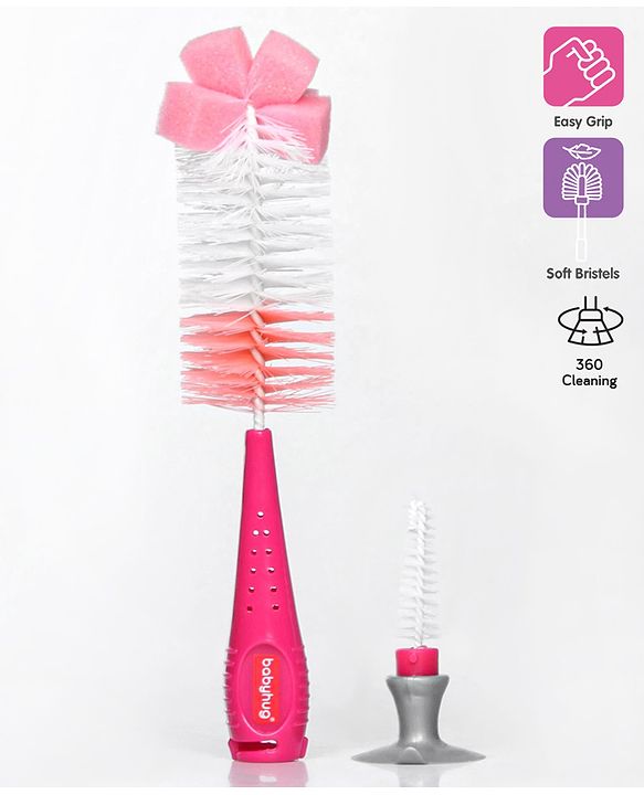 Babyhug 2 In 1 Bottle & Nipple Cleaning Brush - Blue