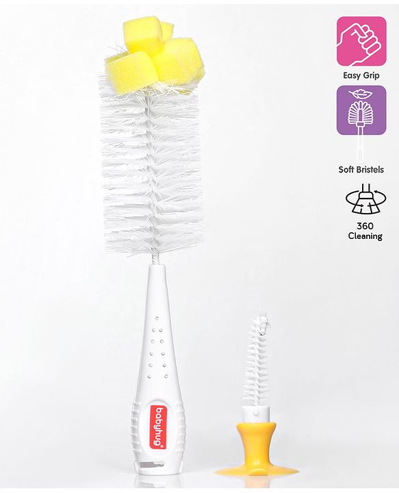 Babyhug 2 In 1 Bottle & Nipple Cleaning Brush - Blue