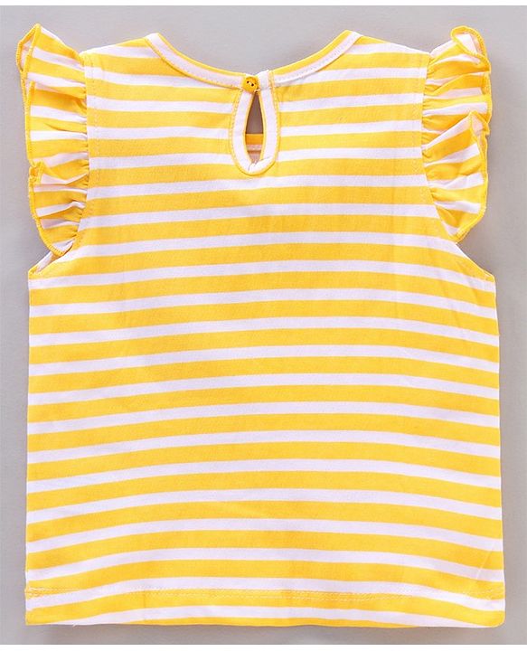 Babyhug Short Frill Sleeves Tops Striped and Text Print Pack of 7 - Multicolor