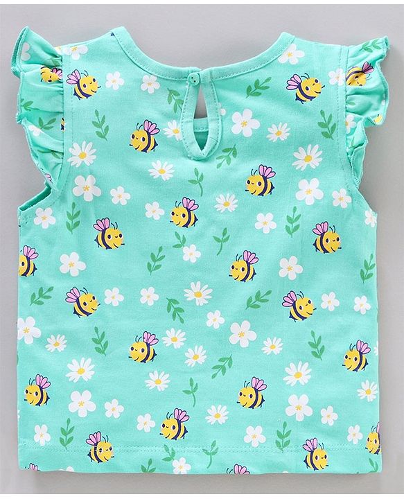 Babyhug Short Frill Sleeves Tops Striped and Text Print Pack of 7 - Multicolor