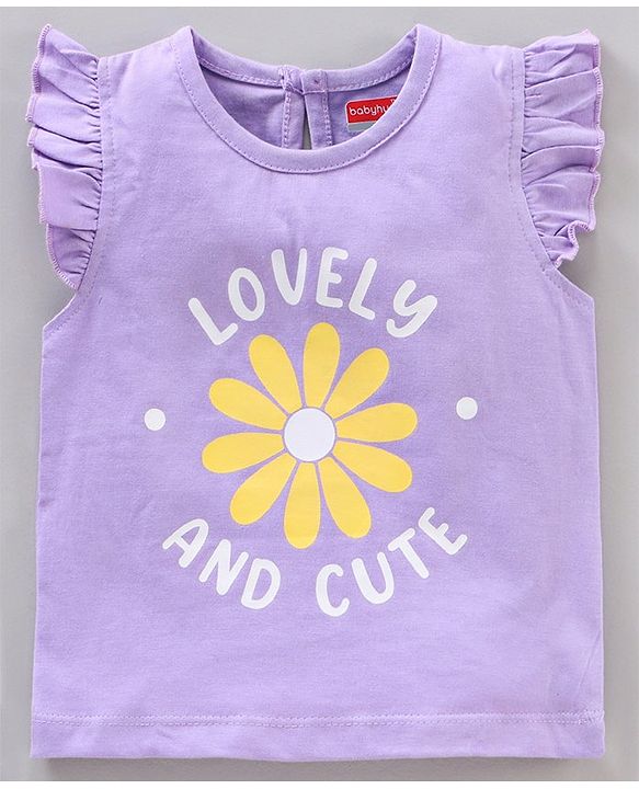 Babyhug Short Frill Sleeves Tops Striped and Text Print Pack of 7 - Multicolor
