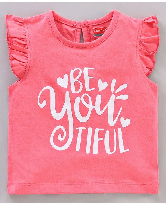 Babyhug Short Frill Sleeves Tops Striped and Text Print Pack of 7 - Multicolor