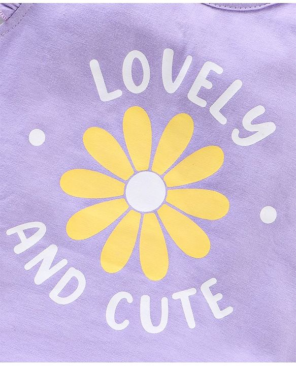 Babyhug Short Frill Sleeves Tops Striped and Text Print Pack of 7 - Multicolor