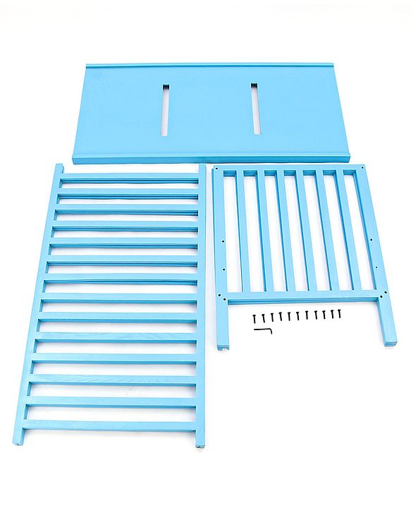Babyhug Visby Wooden Cot with 3 Level Height Adjustment & Plug and Play Assembly - Pink| Solid Pinewood| Attach to Parents Bed