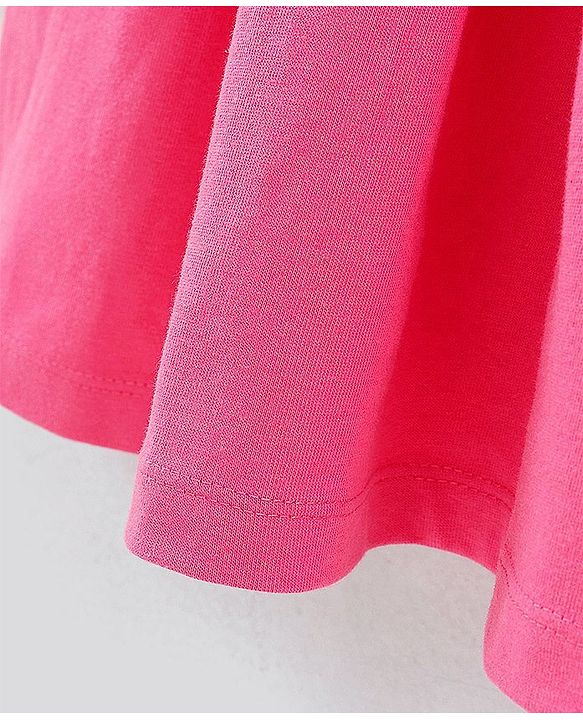 Pine Kids Half Sleeves Cotton Frock Glitter Print - Pink