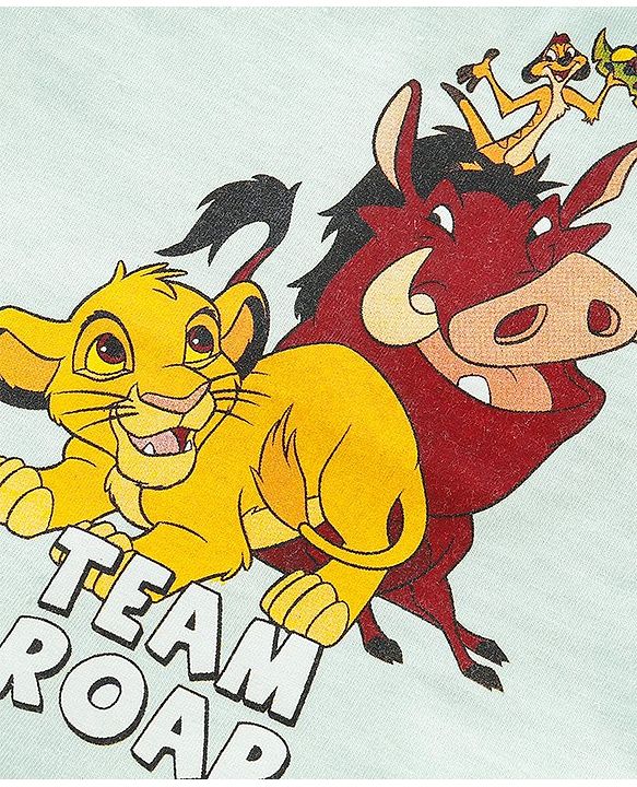 Babyhug Half Sleeves T-Shirt The Lion King Print - Light Green