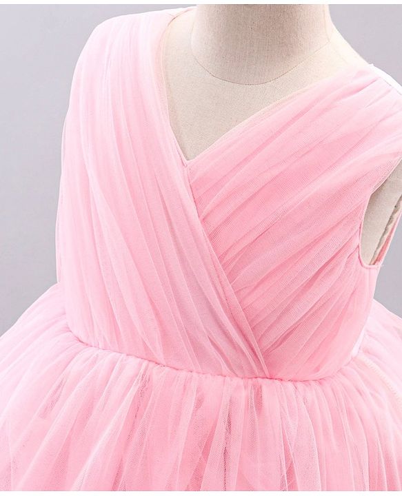 Babyhug Sleeveless Embroidered Party Wear Frock - Pink