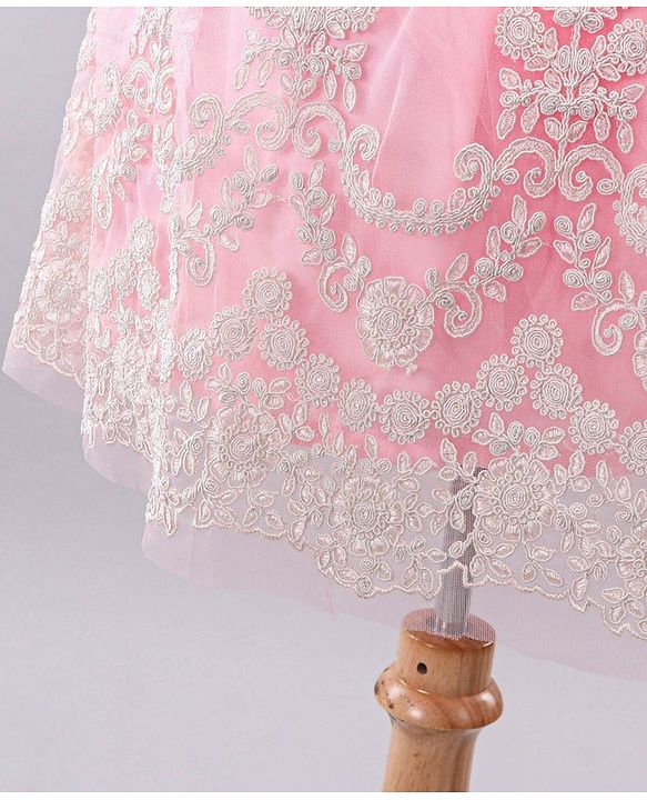 Babyhug Sleeveless Embroidered Party Wear Frock - Pink