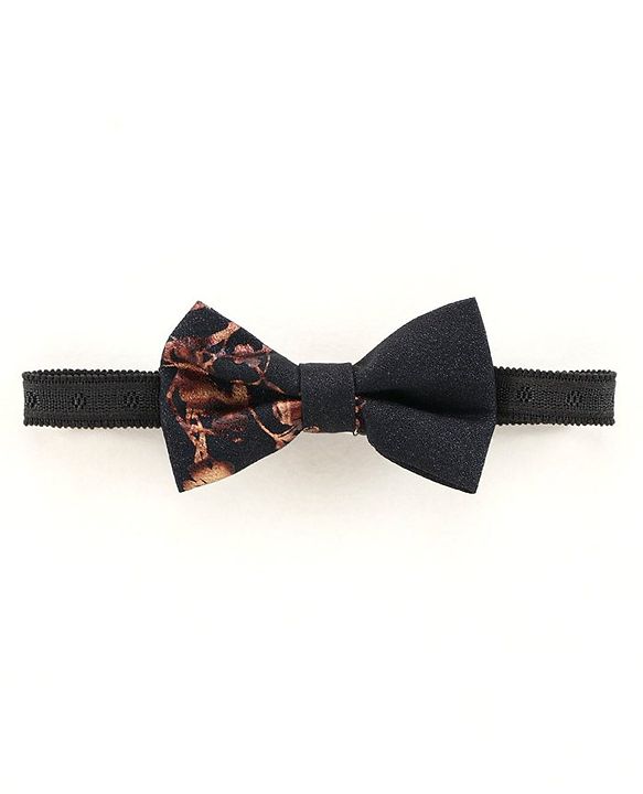 Babyhug Full Sleeves Solid Party Suit with Checked Bow and Waistcoat - Navy