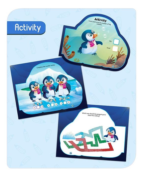 Babyhug 5 In 1 Story & Activity Animal Shape Books Pack of 5 (Octopus, Snail, Penguin,Walrus,Whale) - English