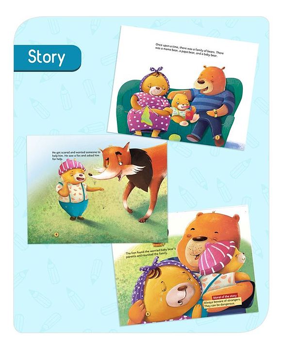 Babyhug 5 In 1 Story & Activity Animal Shape Books Pack of 5 (Rhinoceros, Bear,Dragon, Giant Panda, Zebra) Pack Of 5 - English
