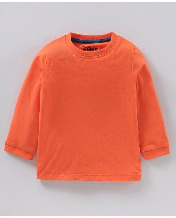 Babyhug Full Sleeves Cotton Tee With Dungaree Camo Print & Tiger Applique- Orange Blue