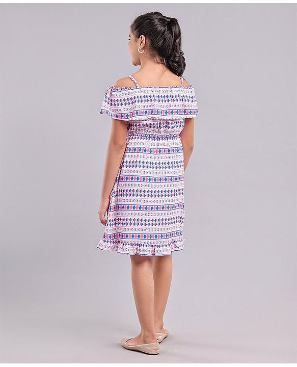 Pine Kids 100% Cotton Woven Summer Frocks with Striped - Multicolor