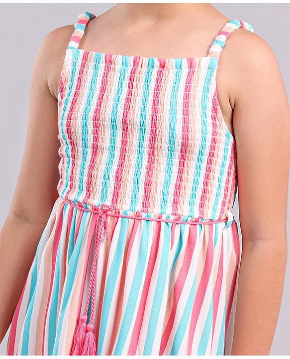 Pine Kids Singlet Striped Smocked Frock - Multicolor