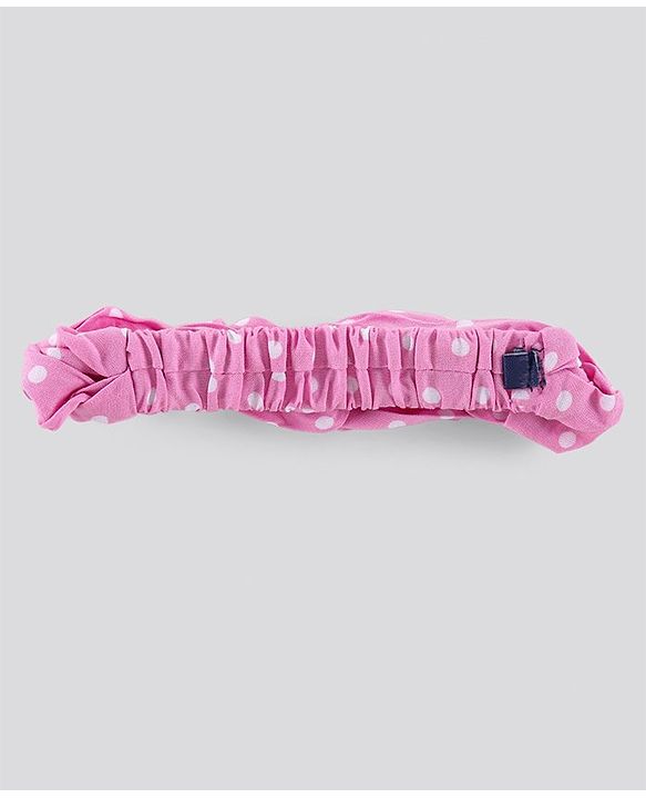 Pine Kids Sleeveless Asymmetrical Frock with Headband Polka Dot Print - Pink