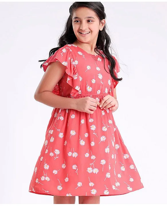 Little Girls Puff Sleeve Dresses Floral Girls Summer Dress Children Casual  Dress - Walmart.com