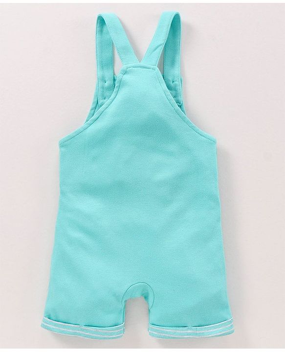 Babyhug Cotton Printed Dungaree with Half Sleeves T-shirt - Blue