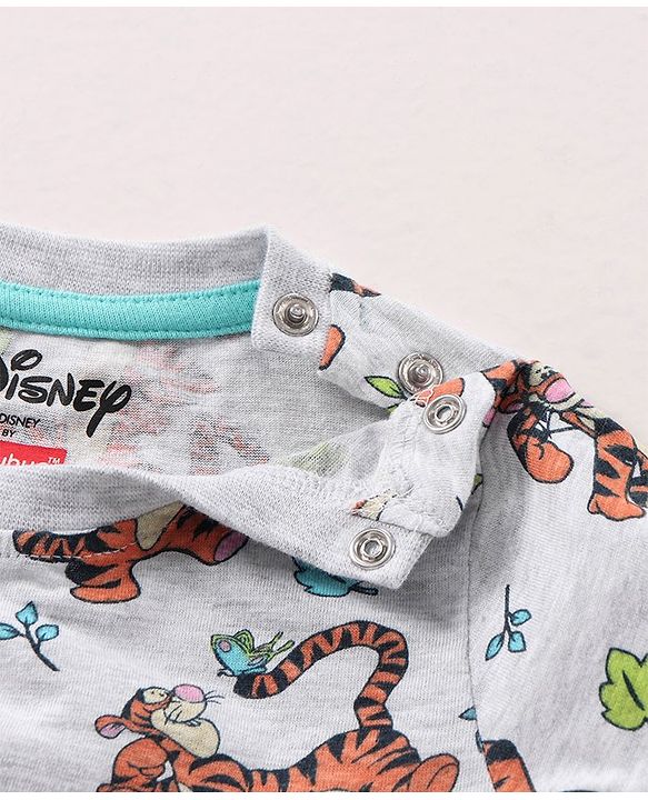 Babyhug Cotton Printed Dungaree with Half Sleeves T-shirt - Blue