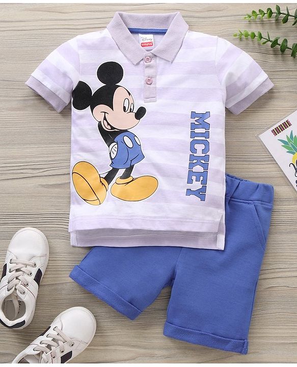 Babyhug Half Sleeve Printed T-Shirt and Knee Length Bottomwear - Multicolor
