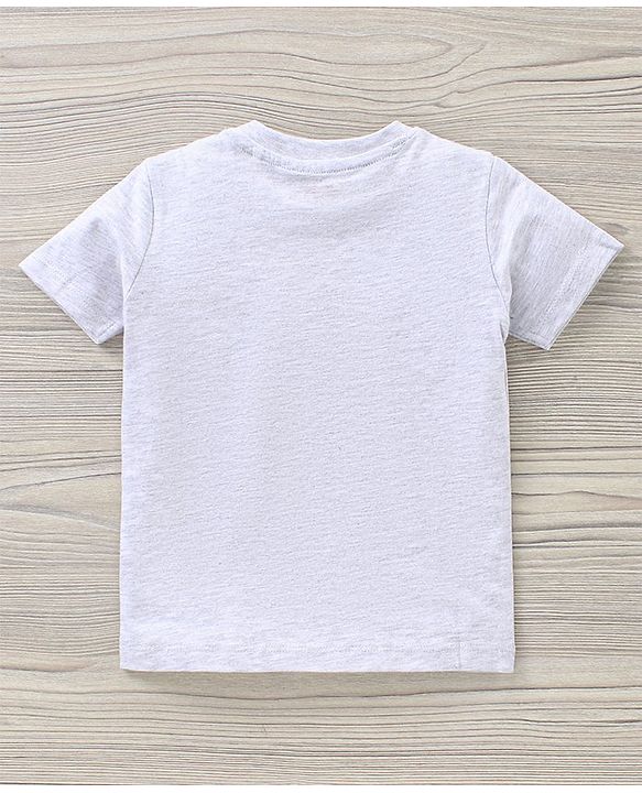 Babyhug Half Sleeves Cotton T Shirt And Shorts Set Placement Print - Grey Yellow