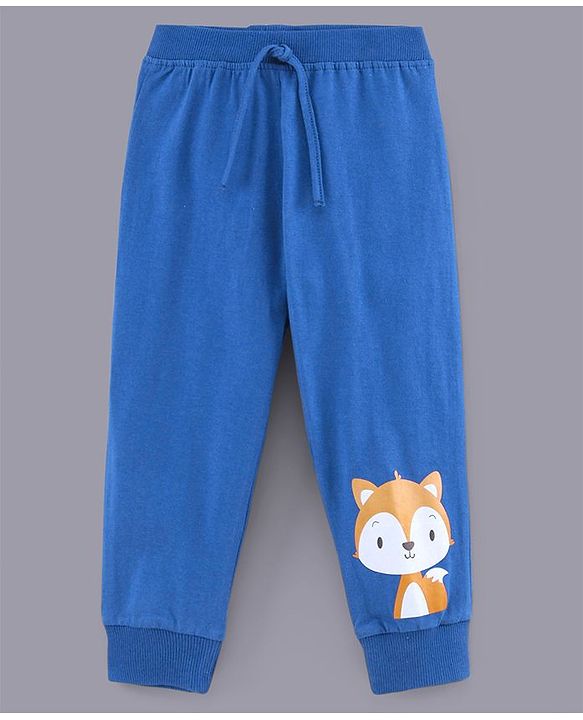 Babyhug Full Length Cotton Lounge Pants Pack of 3 - Blue Orange White