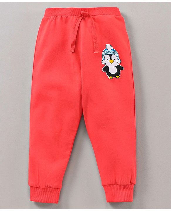 Babyhug Full Length Lounge Pant Penguin Print Pack of 2 - Blue Red