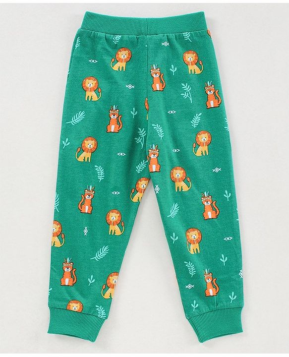 Babyhug Full Length Lounge Pant Animal Print Pack of 2 - Orange Green