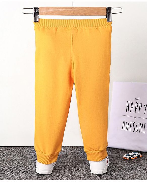 Babyhug Full Length Loungepants Numerical Print - Yellow