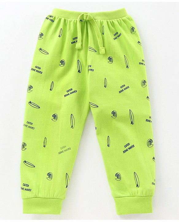 Babyhug Full Length Lounge Pant Multi Print Pack of 2 - Green Blue