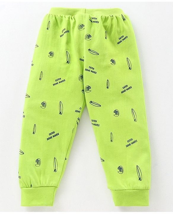 Babyhug Full Length Lounge Pant Multi Print Pack of 2 - Green Blue
