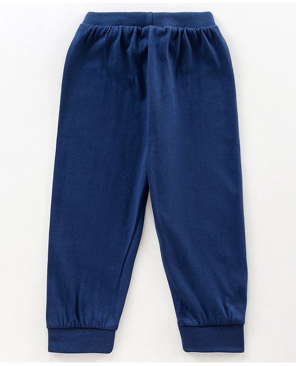 Babyhug Full Length Ribbed Waist Knit Lounge Pant Pack of 2 - Blue Red
