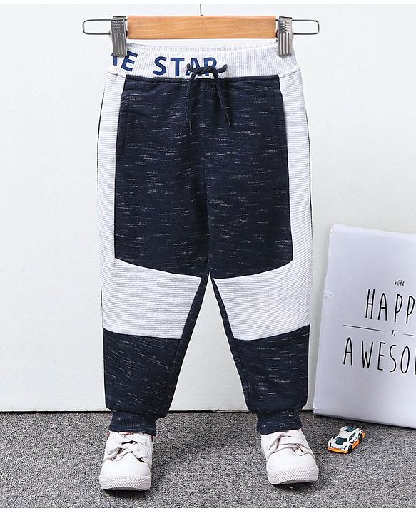 Babyhug Full Length Loungepants Text Print - Navy Blue