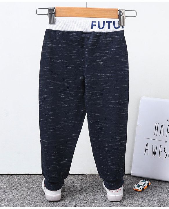 Babyhug Full Length Loungepants Text Print - Navy Blue