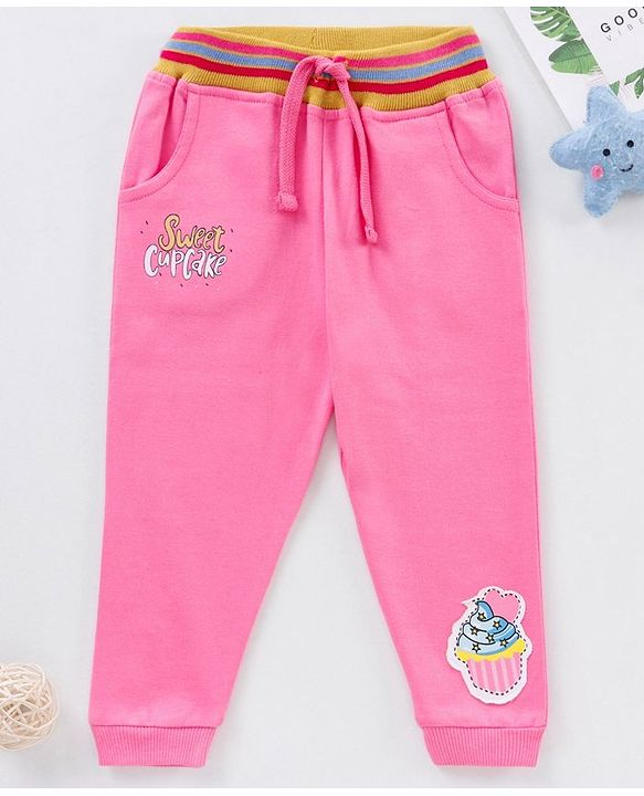 Babyhug Full Length Lounge Pants - Pink